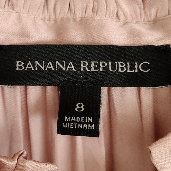 Banana Republic Soft Satin Blush Pink Sleeveless Ruffle Maxi Dress Size 8 - Picture 9 of 15